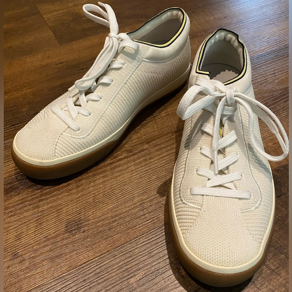 Rothy's White Sneakers with Tan Sole
